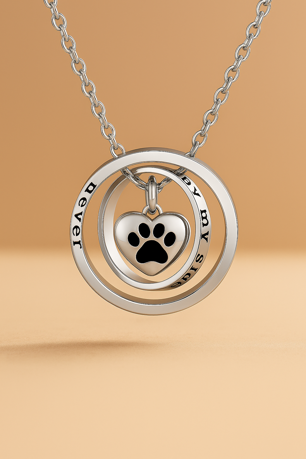 Black Paw Print Necklace