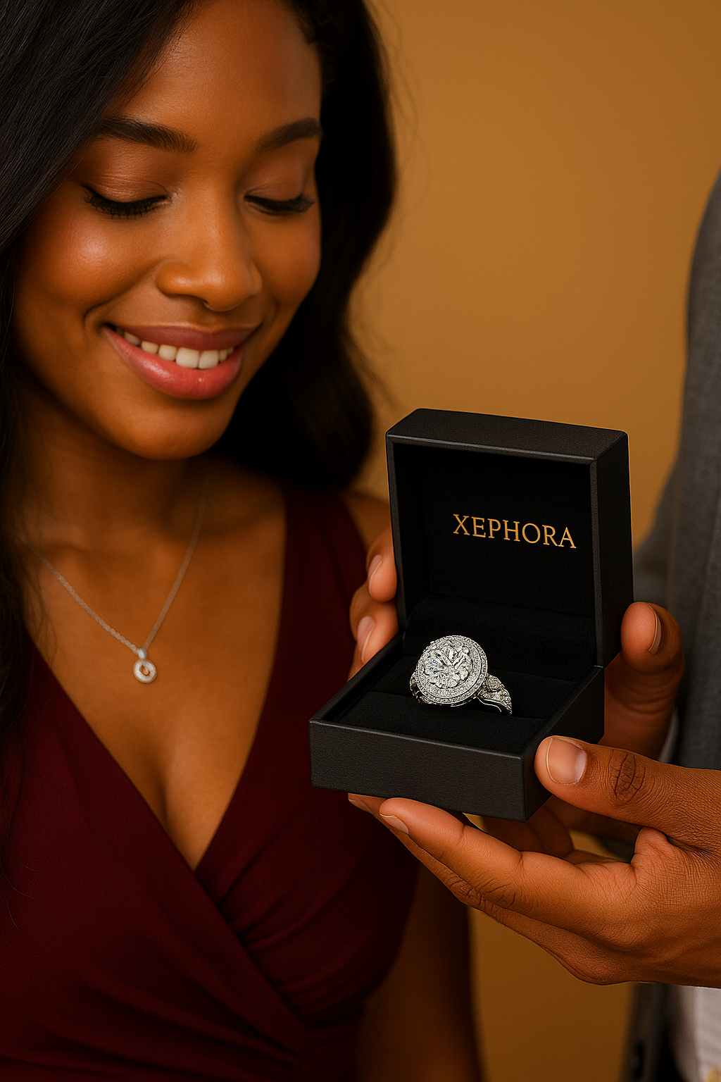 Silver Zircon Engagement Ring