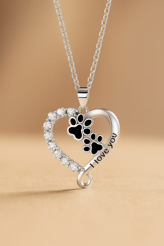 Black Dog Paw Necklace