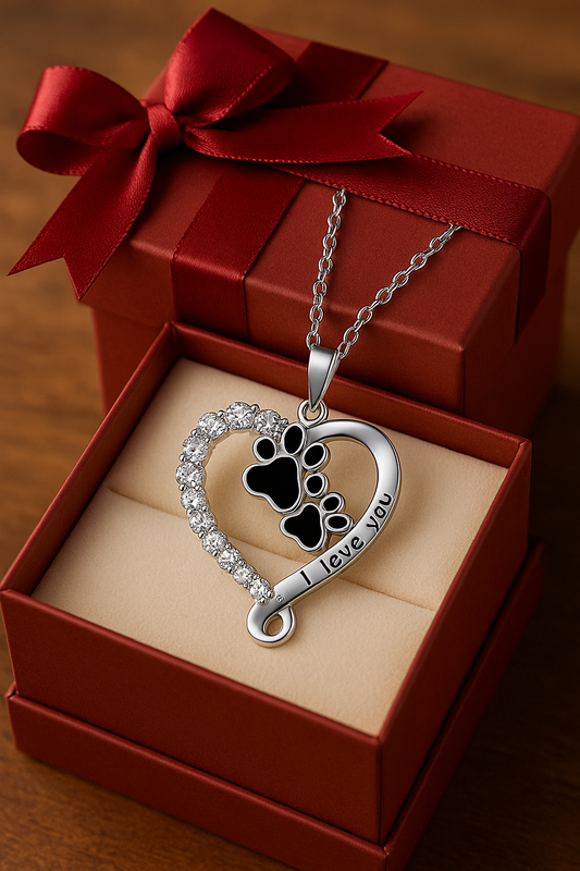Black Dog Paw Necklace