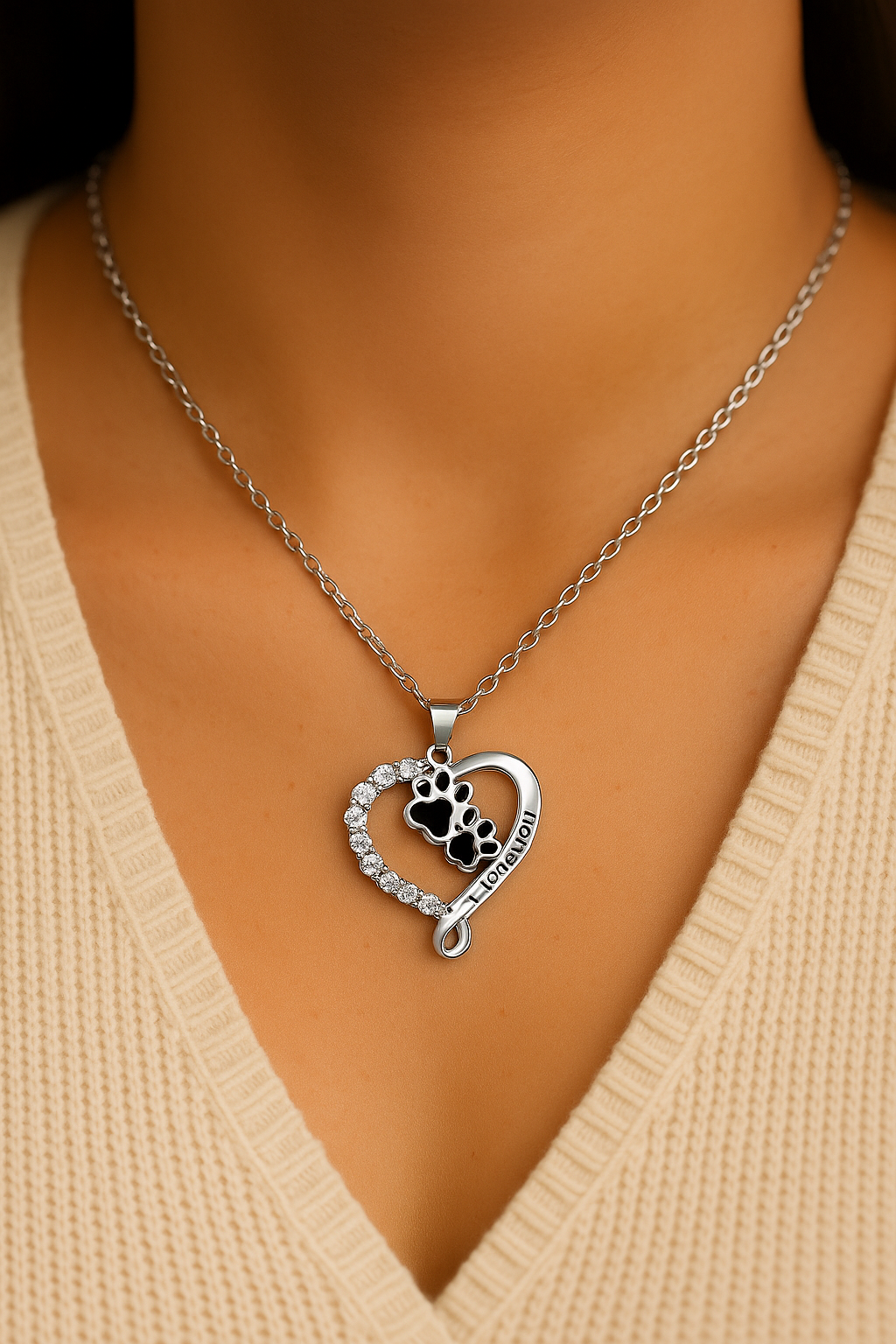Black Dog Paw Necklace
