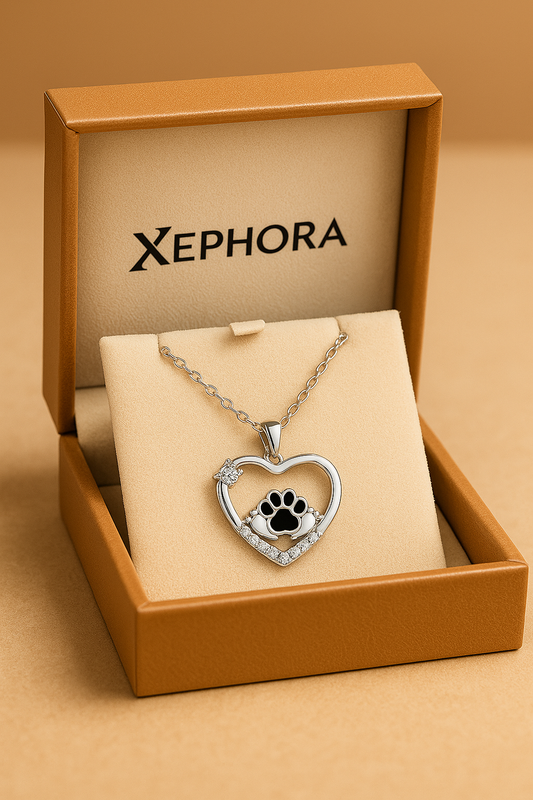 Silver Dog Heart Necklace