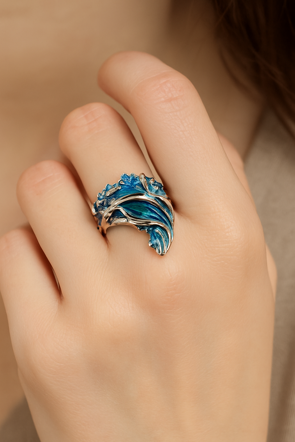 Resin Diamond Adjustable Ring