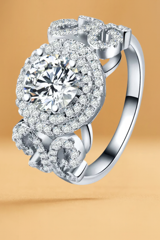 Silver Zircon Engagement Ring
