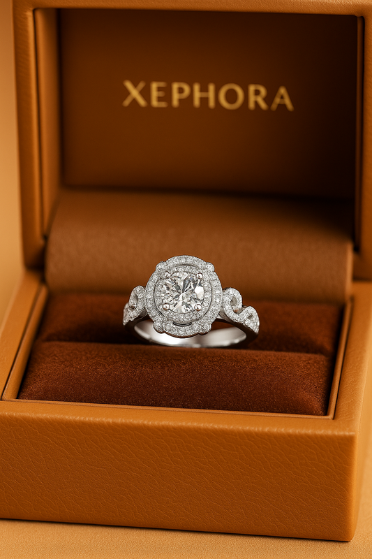 Silver Zircon Engagement Ring